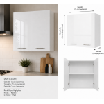 Mutfak Dolabı Üst Modül Highgloss Parlak Kapak/Mdflam Gövde Mutfak Dolabı Üst Modül Highgloss Parlak Kapak/Mdflam Gövde