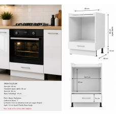 Mutfak Dolabı Alt Ankastre Fırın Modülü Highgloss Raylı Parlak Kapak/Mdflam Gövde (60x58x86 cm) Mutfak Dolabı Alt Ankastre Fırın Modülü Highgloss Raylı Parlak Kapak/Mdflam Gövde (60x58x86 cm)