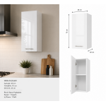 Mutfak Dolabı Üst Modül Highgloss Parlak Kapak/Mdflam Gövde (40x30x75 cm)