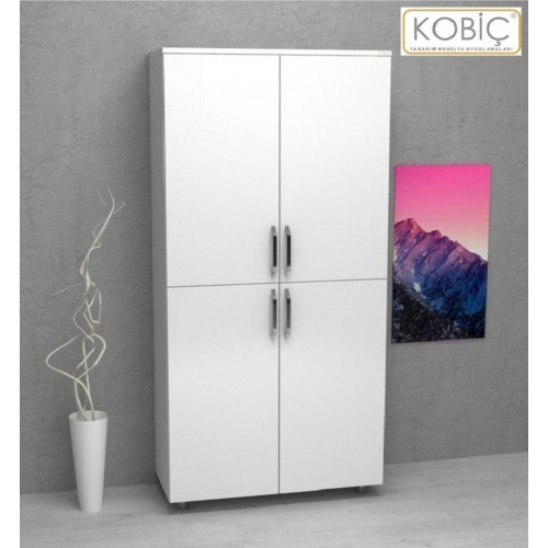 Kobiç Ofis Dosya Dolabı Kilitli Tam Kapak Suntalam Dolap 80x35x150 Cm Beyaz Kobiç Ofis Dosya Dolabı Kilitli Tam Kapak Suntalam Dolap 80x35x150 Cm Beyaz
