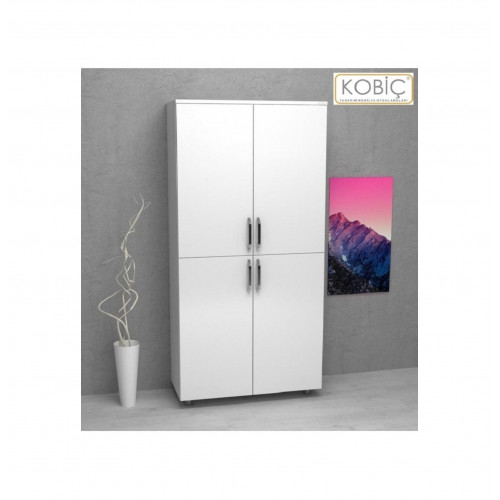 Kobiç Dosya Dolabı Tam Kapak 80x35x150 Cm Beyaz