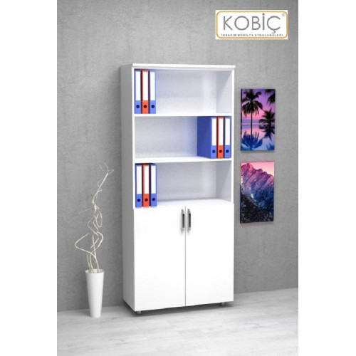 Kobiç Kilitli Yarım Kapak Mdflam Dolap 80x35x185 Cm Beyaz Kobiç Kilitli Yarım Kapak Mdflam Dolap 80x35x185 Cm Beyaz