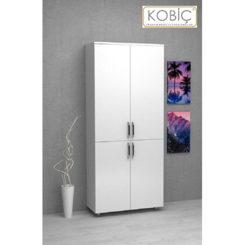 Kobiç Dosya Dolabı Tam Kapak 80x35x185 Cm Beyaz