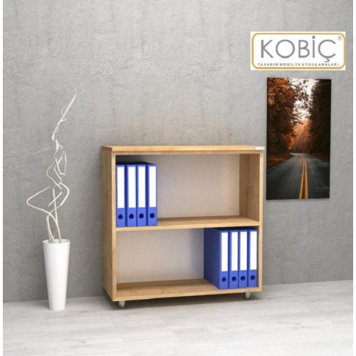 Kobiç Ofis Dosya Dolabı Raflı Suntalam Dolap 70x35x80 Cm Meşe