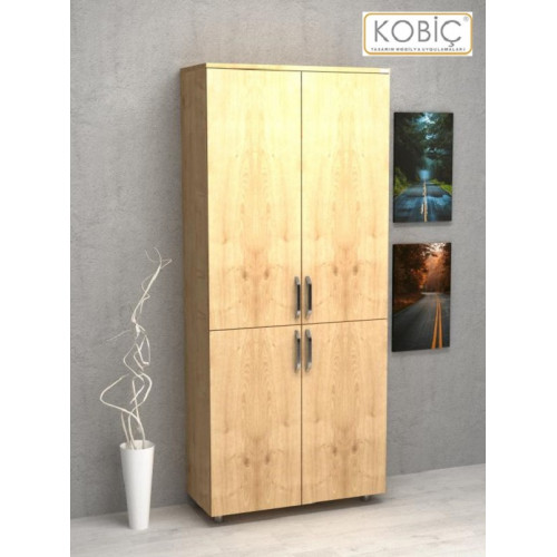 Kobiç Dosya Dolabı Tam Kapak 70x35x185 Cm Meşe