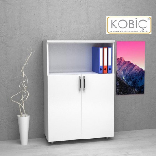 Kobiç Dosya Dolabı Yarım Kapak 80x35x115 Cm Beyaz